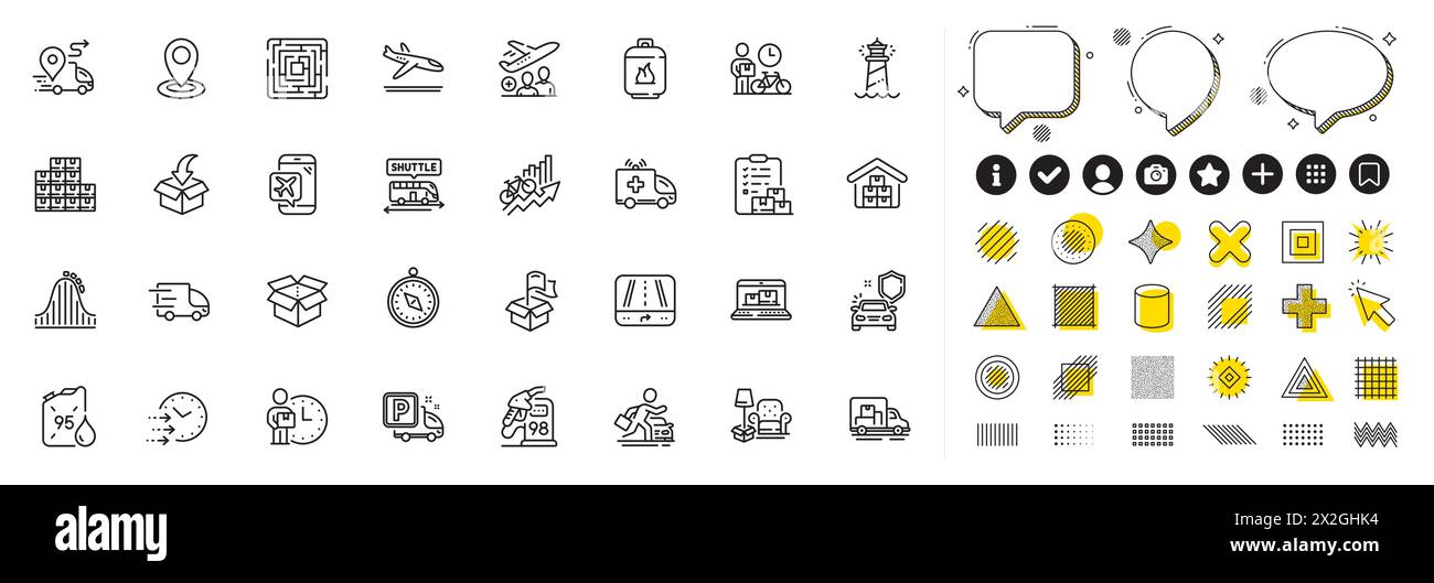 Set of Open box, Gps and Delivery time line icons for web app ...