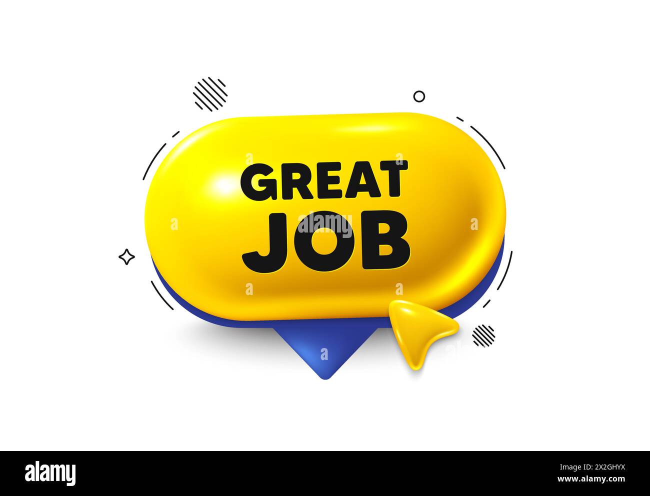 Great job symbol. Recruitment agency sign. Offer speech bubble 3d icon. Vector Stock Vector