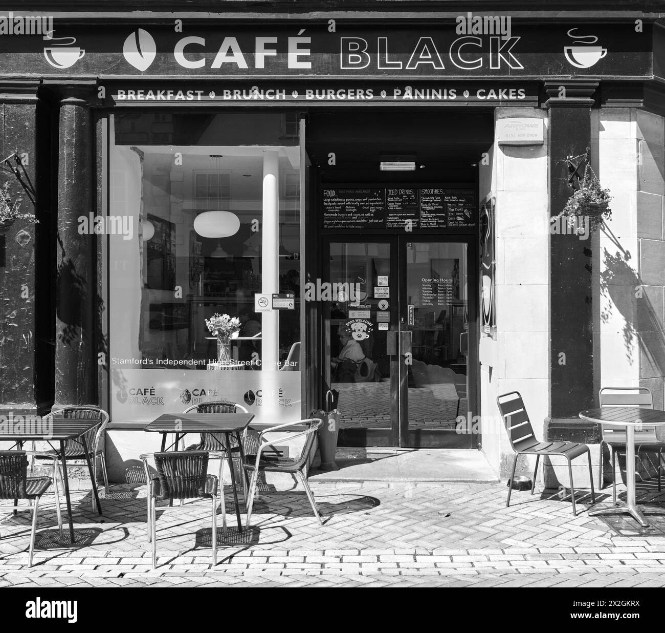 Café Black shop at Stamford, England. Stock Photo