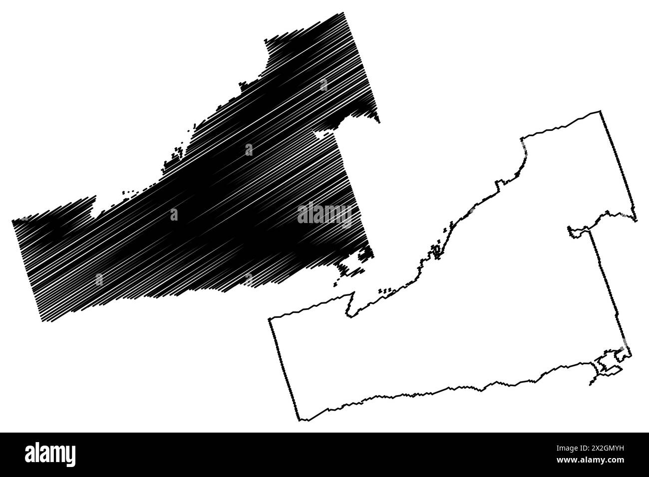 Northumberland County (Canada, Ontario Province, North America) map vector illustration