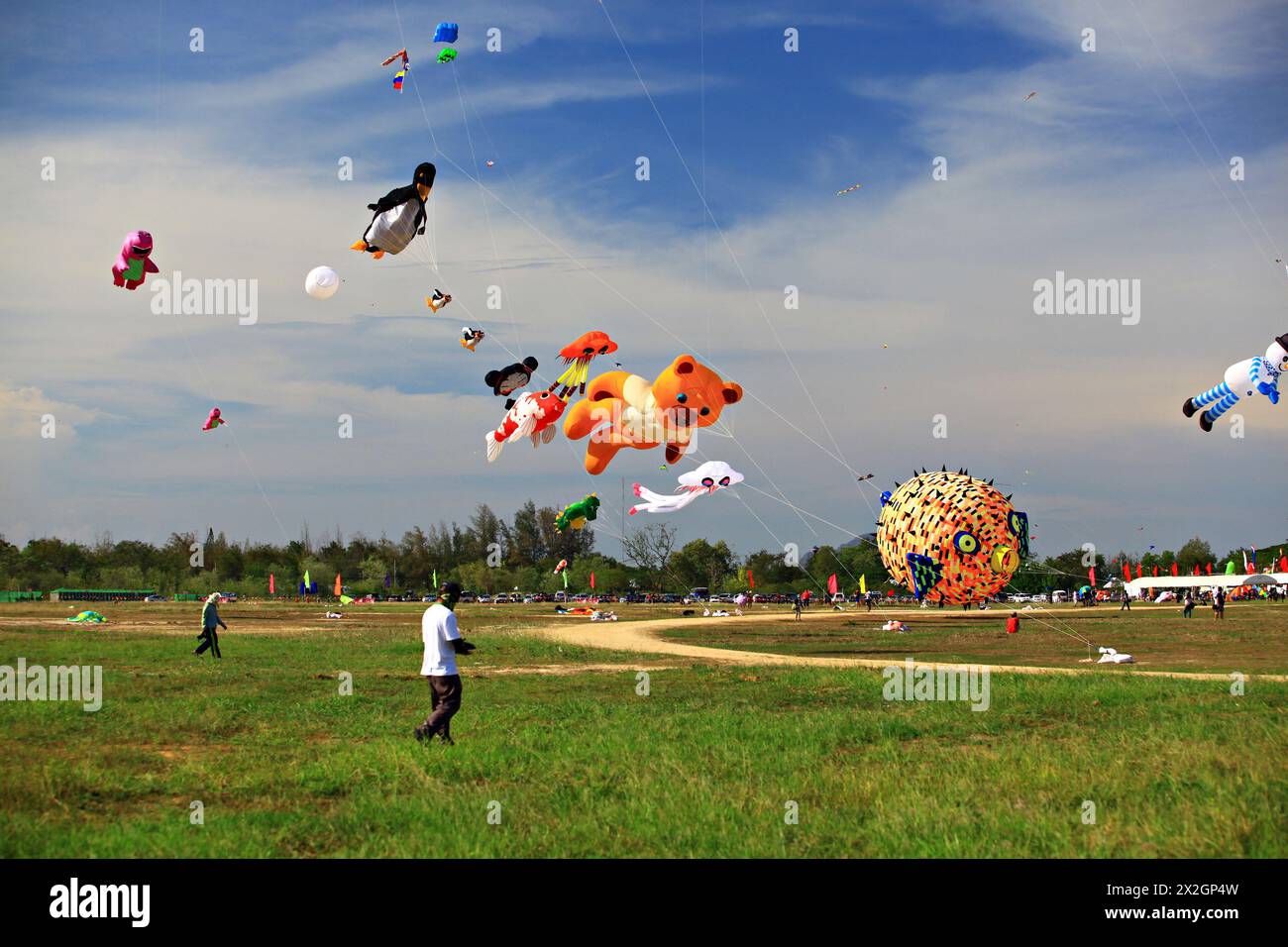 Thailand International Kite Festival on March 10, 2012 in Naresuan Camp, Cha-am, Phetchaburi Province Thailand Stock Photo