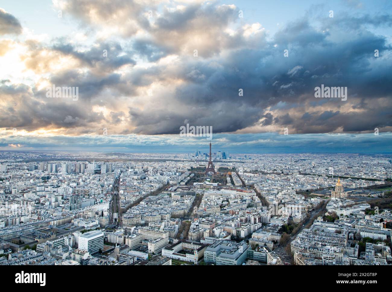 Aerial view drone eiffel tower hi-res stock photography and images - Alamy