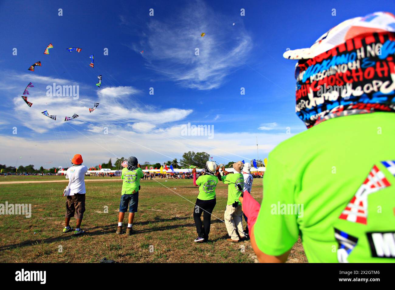 Thailand International Kite Festival on March 10, 2012 in Naresuan Camp, Cha-am, Phetchaburi Province Thailand Stock Photo