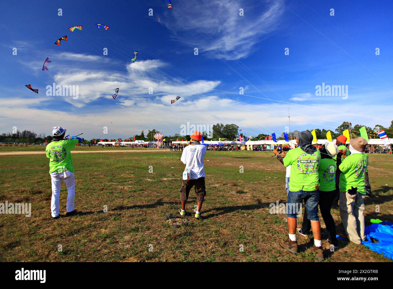 Thailand International Kite Festival on March 10, 2012 in Naresuan Camp, Cha-am, Phetchaburi Province Thailand Stock Photo
