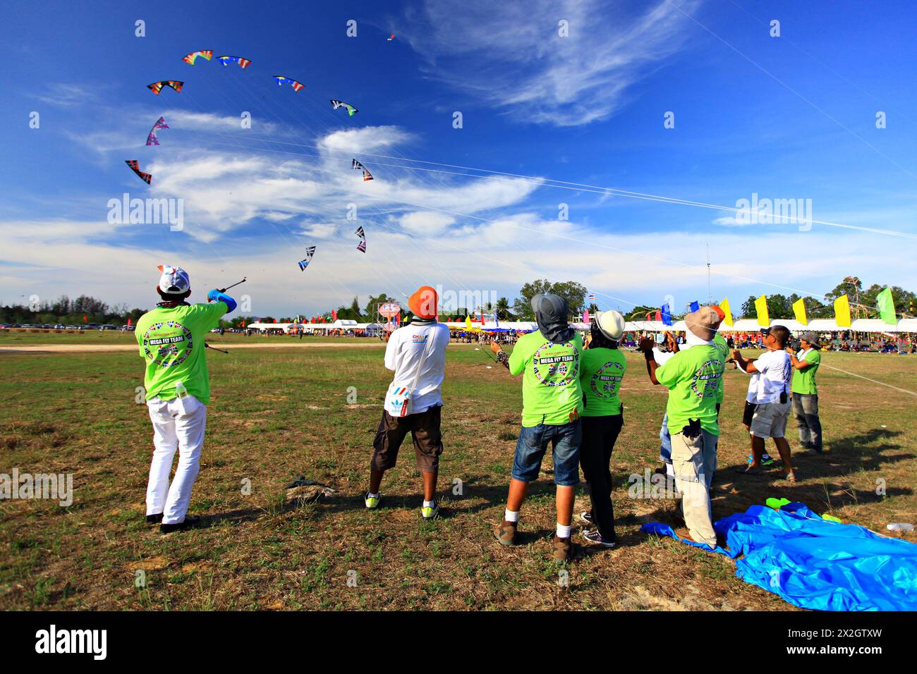 Thailand International Kite Festival on March 10, 2012 in Naresuan Camp, Cha-am, Phetchaburi Province Thailand Stock Photo