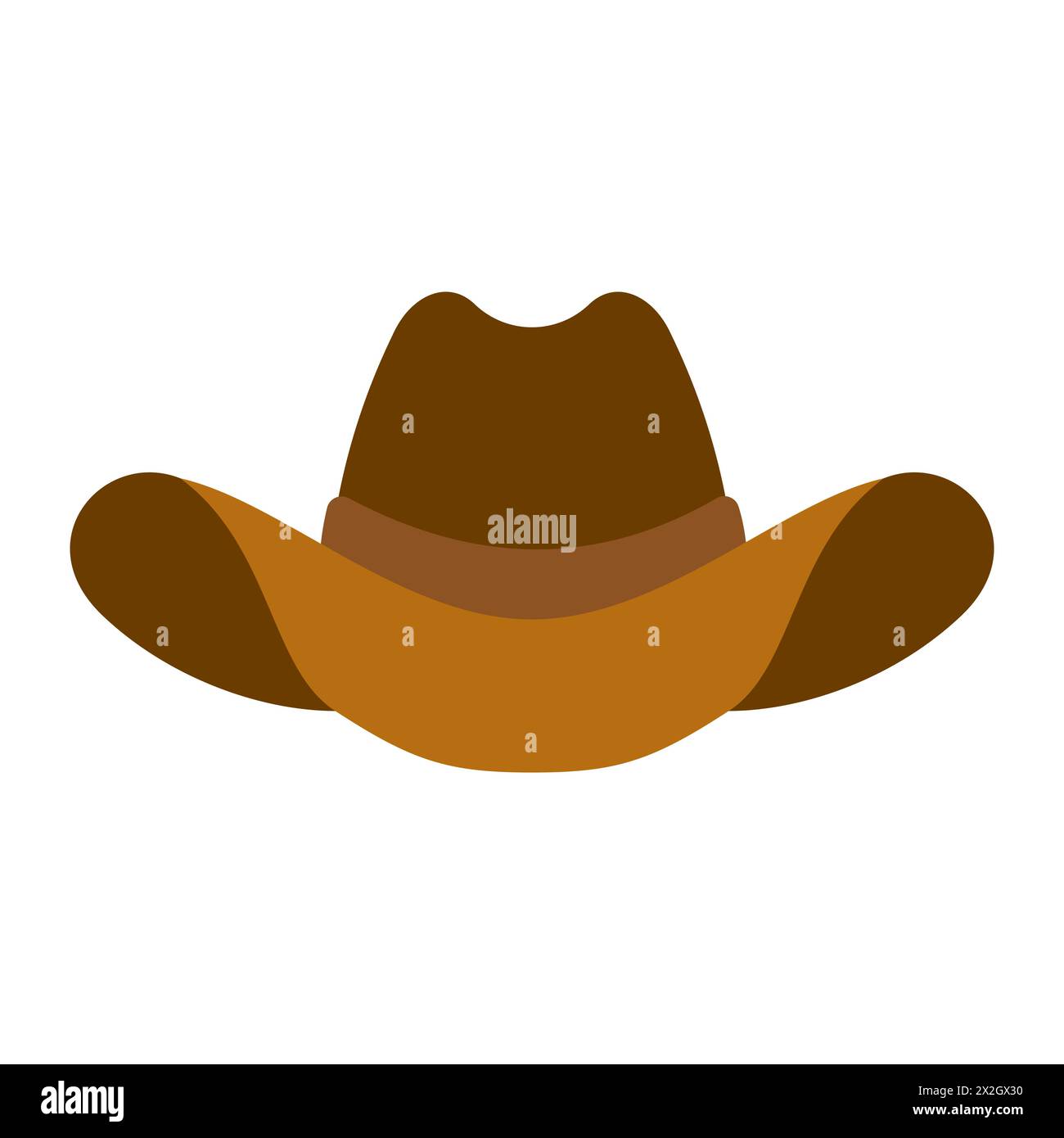 Brown Cowboy Hat Icon Stock Vector