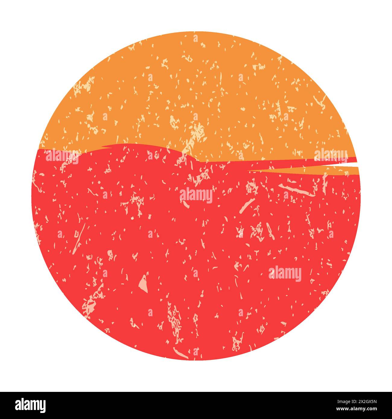 Retro Grunge Red Orange Circle Stock Vector