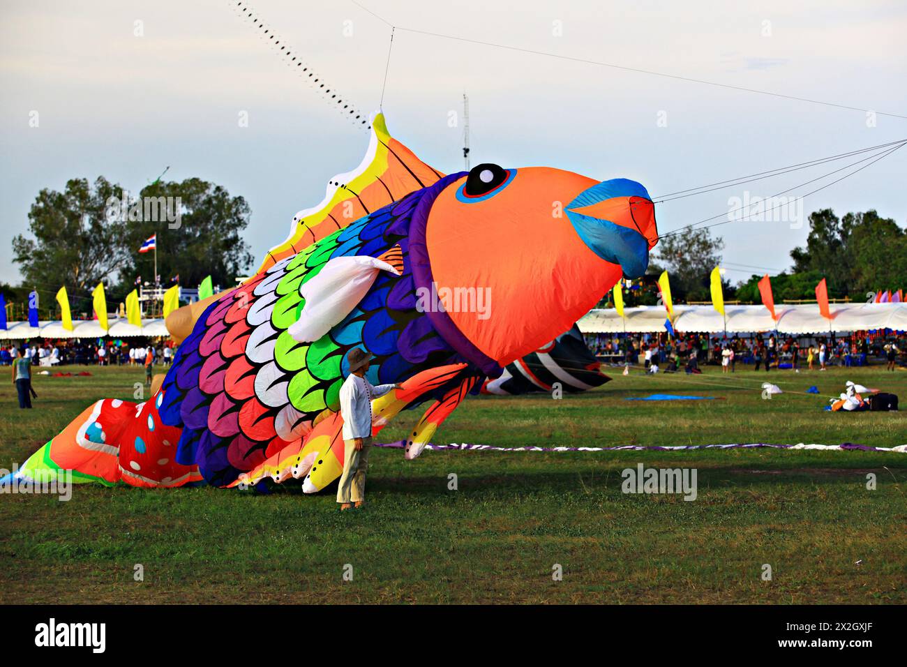 Thailand International Kite Festival on March 10, 2012 in Naresuan Camp, Cha-am, Phetchaburi Province Thailand Stock Photo