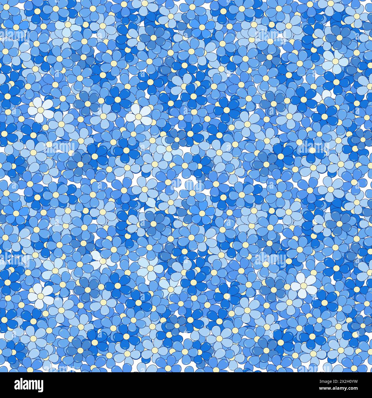 Simple forget me not flowers seamless pattern Stock Vector