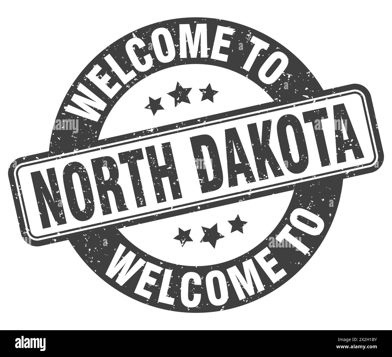 Welcome to North Dakota stamp. North Dakota round sign isolated on white background Stock Vector