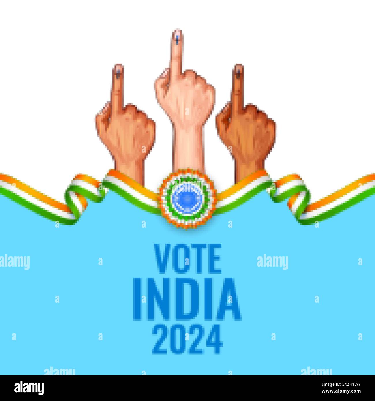 illustration of Indian people Hand with voting sign showing general ...