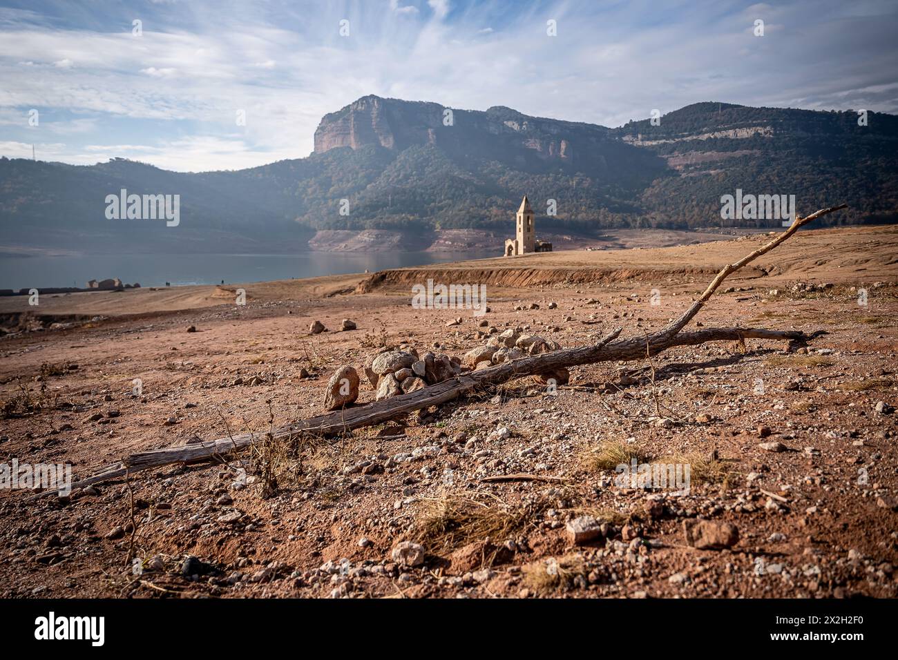 Vilanova De Sau, Catalonia, Spain. 6th Dec, 2022. Dry landscape in