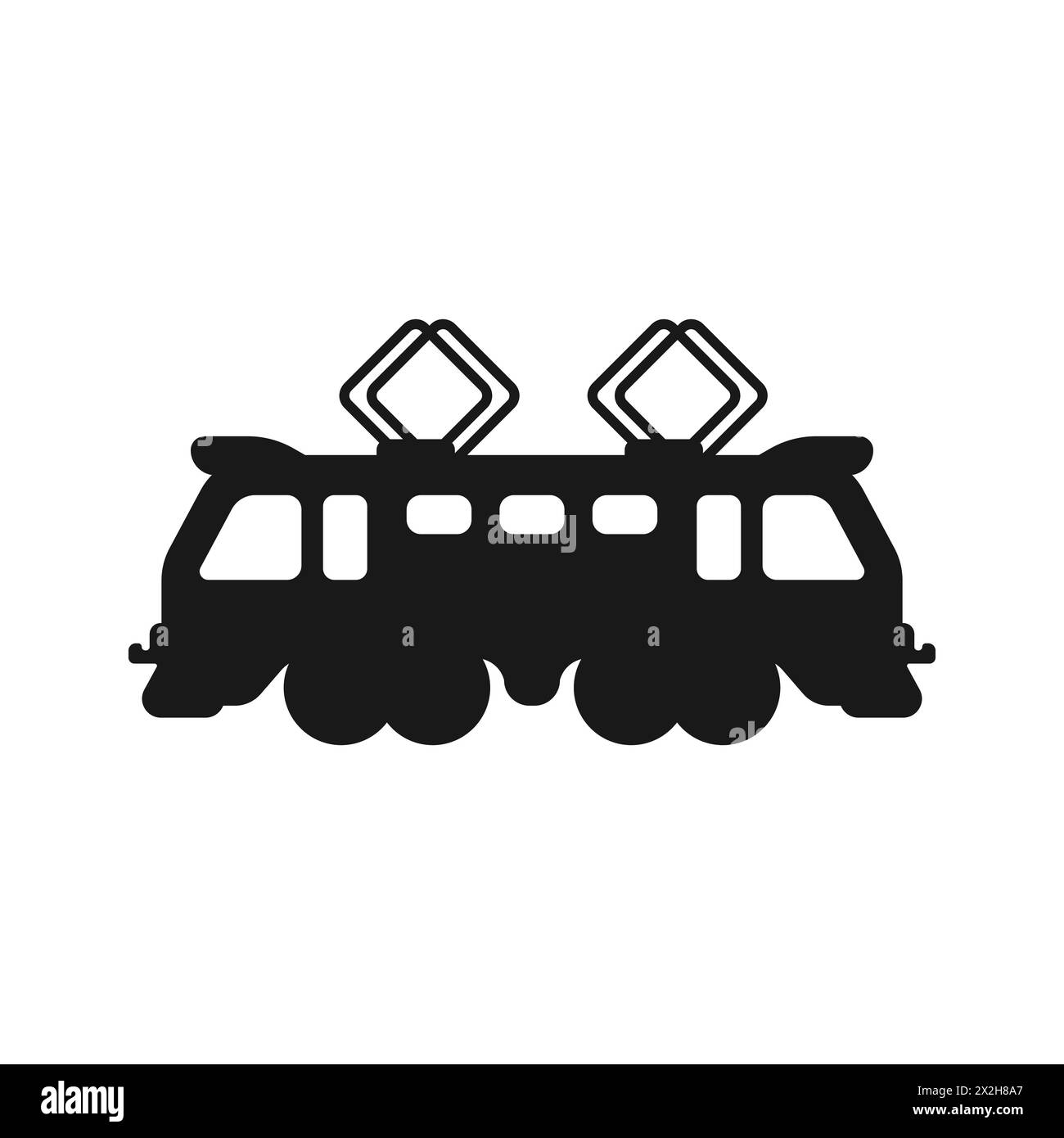Cargo train logo. Silhouette of a vintage locomotive vector. Railroad vector icon. Cabin of the train with trailers icons. Vector illustration. Stock Vector