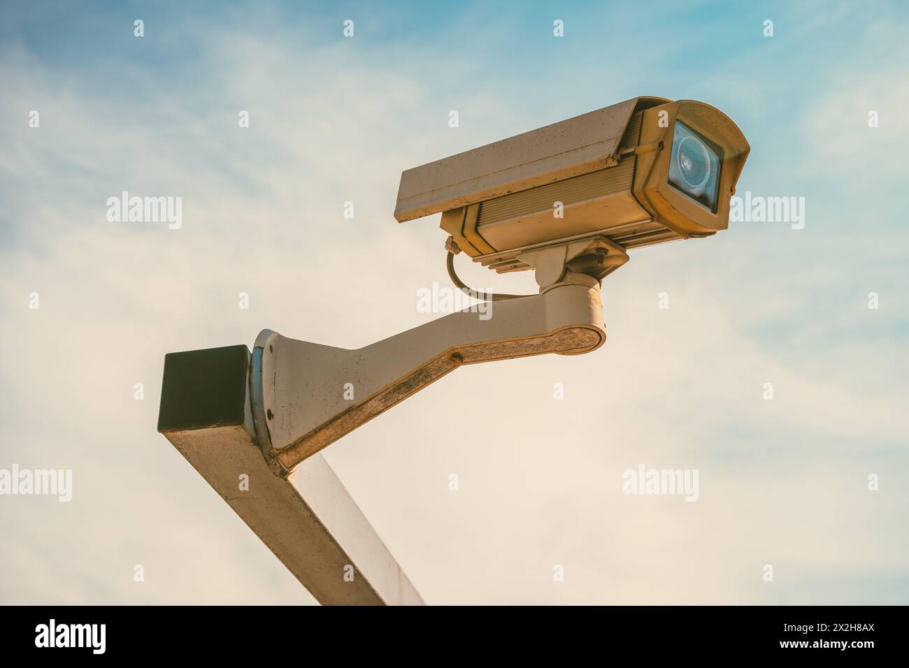 Traffic control surveillance and security camera, selective focus Stock Photo