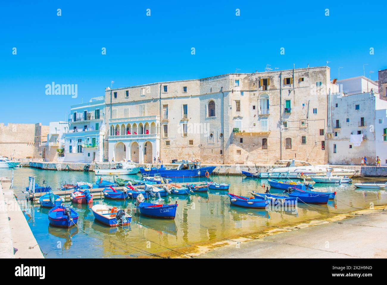 Old port of Monopoli province of Bari, region of Apulia, southern Italy ...