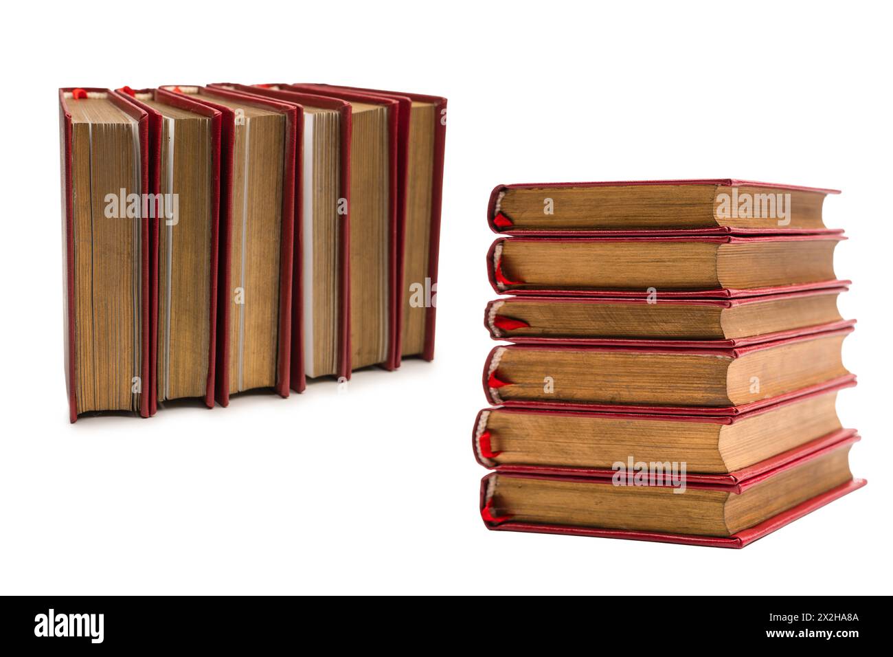 Old books isolated on a white background Stock Photo - Alamy