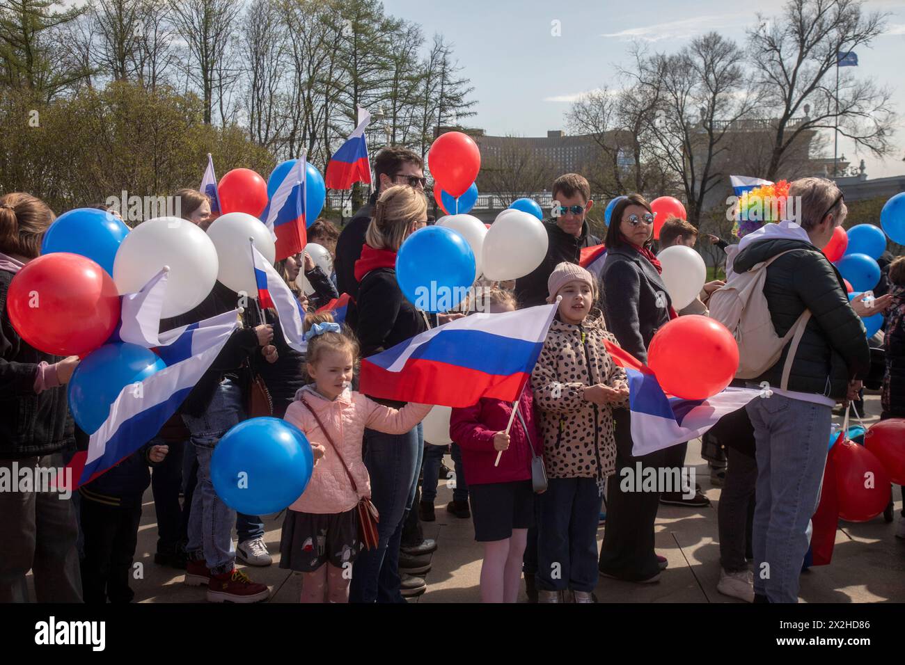 Moscow, Russia. 21st of April, 2024. People take part in the Art of ...