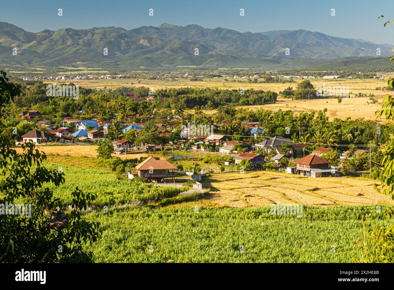 Loas Rural Aerial view rural lao village hi-res stock photography and images - Alamy