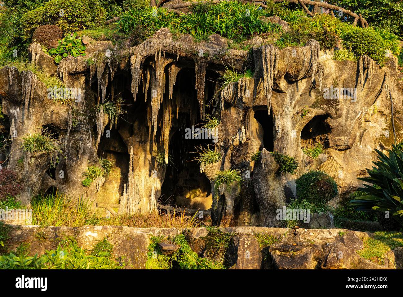 Artificial grotto of the Sanctuary of Bom Jesus do Monte, Braga, Portugal Stock Photo