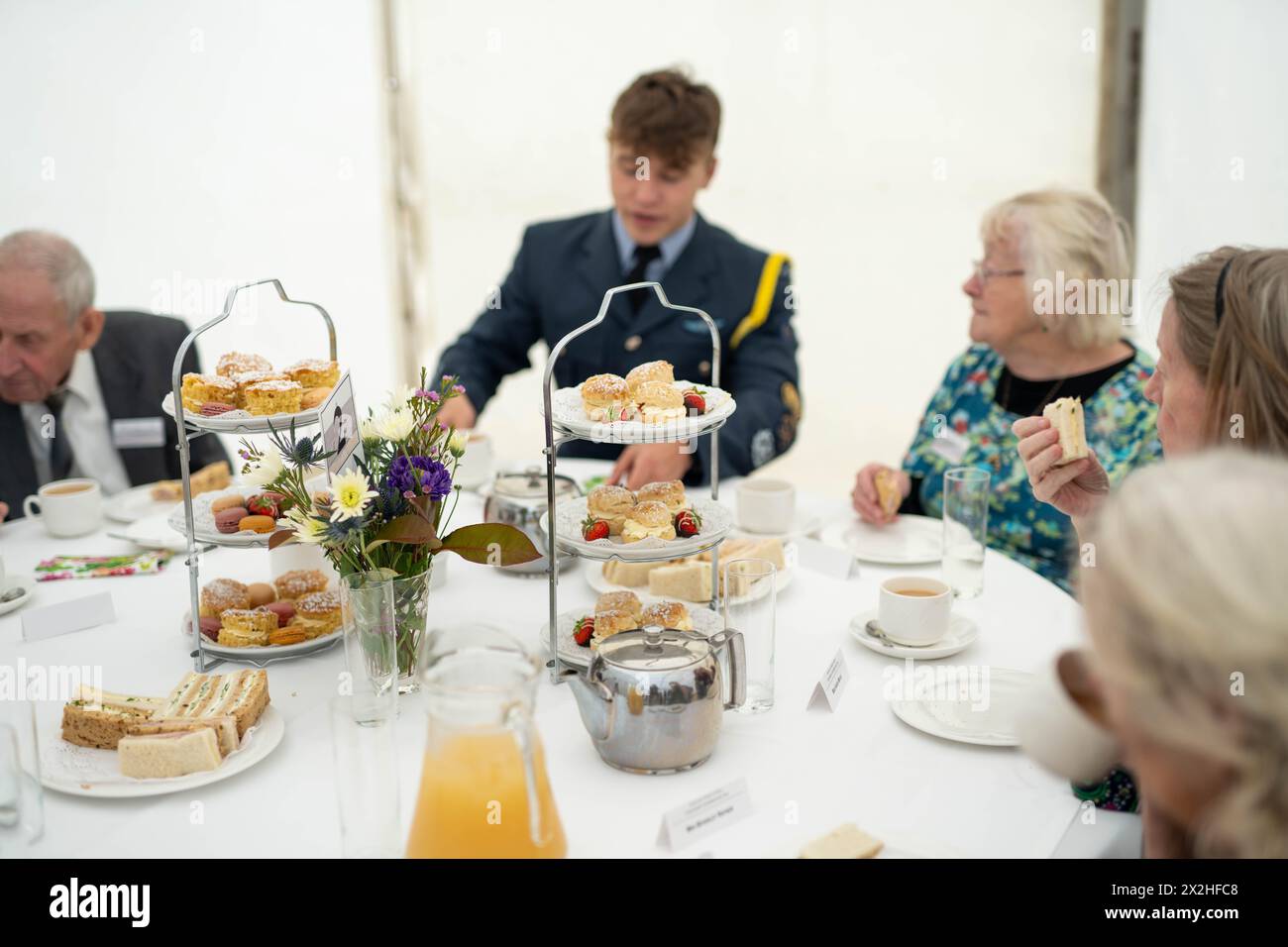 Cakes on cake stand at a tea. Photo date: Tuesday, October 3, 2023. Photo: Richard Gray/Alamy Stock Photo