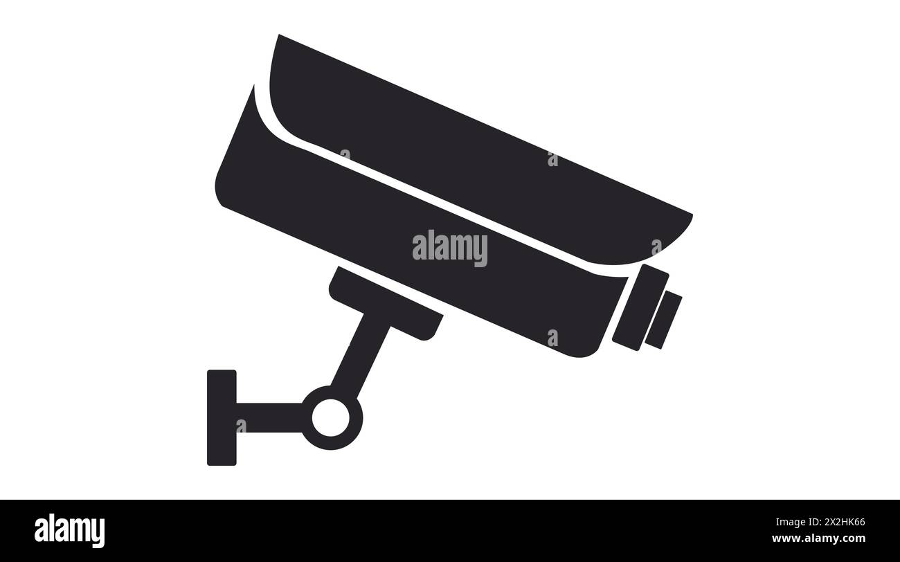 Surveillance camera Icon. Vector isolated editable black and white ...