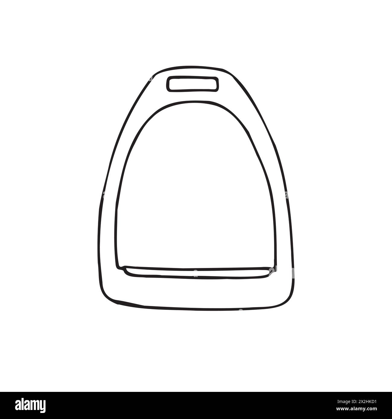 Vector hand drawn doodle sketch horse riding stirrup isolated on white