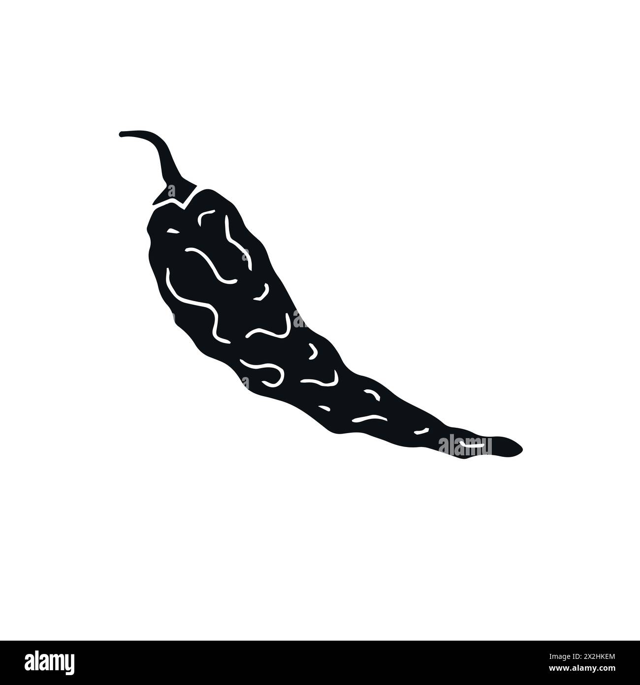 Vector hand drawn doodle sketch black dried chili pepper isolated on ...