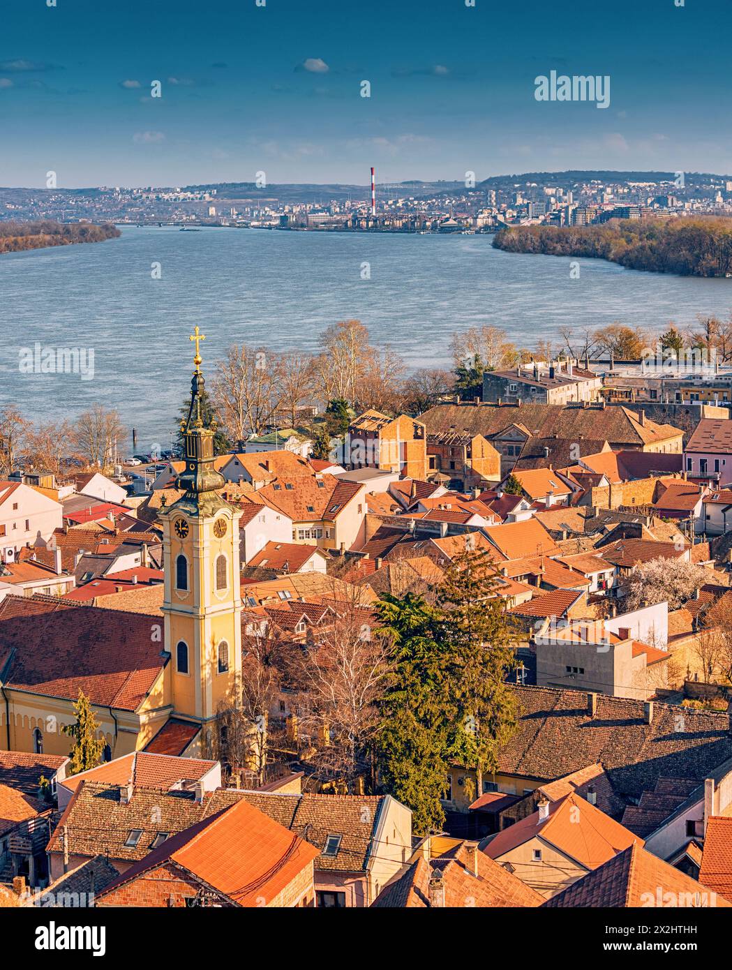 a scenic panoramic observation of Belgrade's cityscape, with its ...