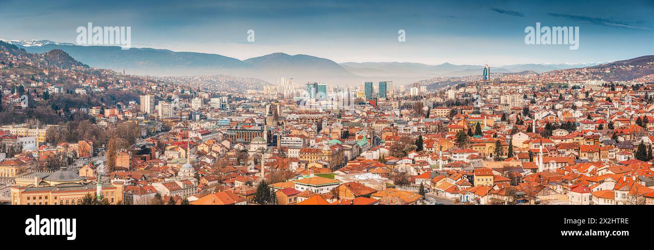 Aerial views of Sarajevo reveal a tapestry of history and modernity 