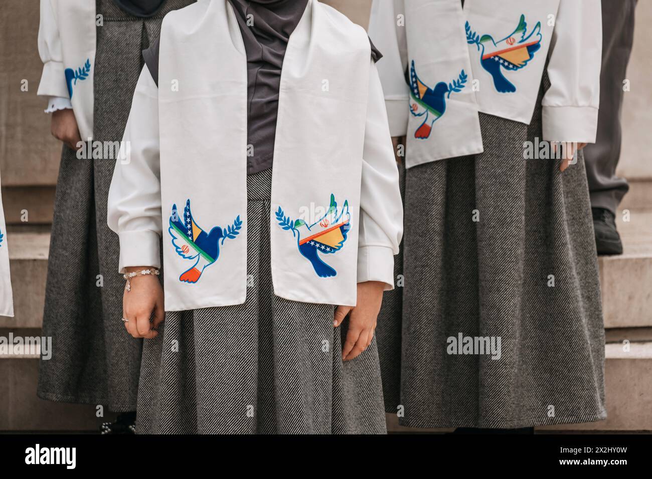 15 March 2024, Sarajevo, Bosnia and Herzegovina: Embracing their