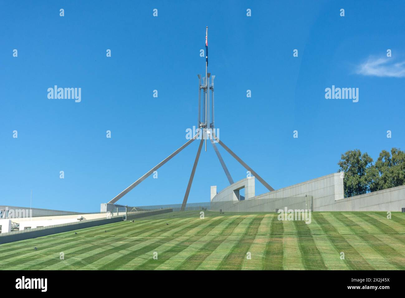 Capital Hill flag, Parliamentary Triangle, Canberra, Australian Capital Territory, Australia Stock Photo