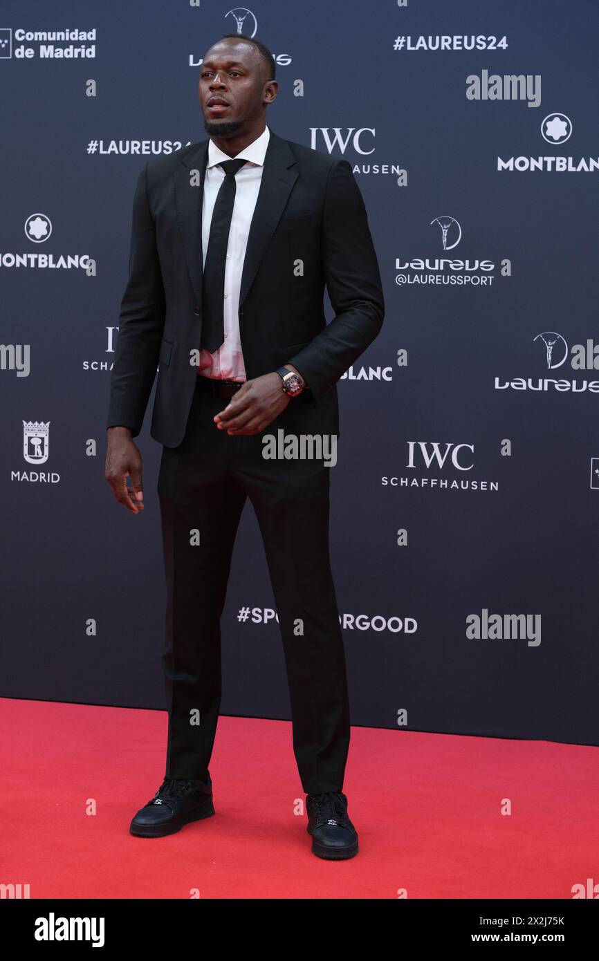 Madrid, Spain. 22nd Apr, 2024. Usain Bolt arrives at the Laureus World
