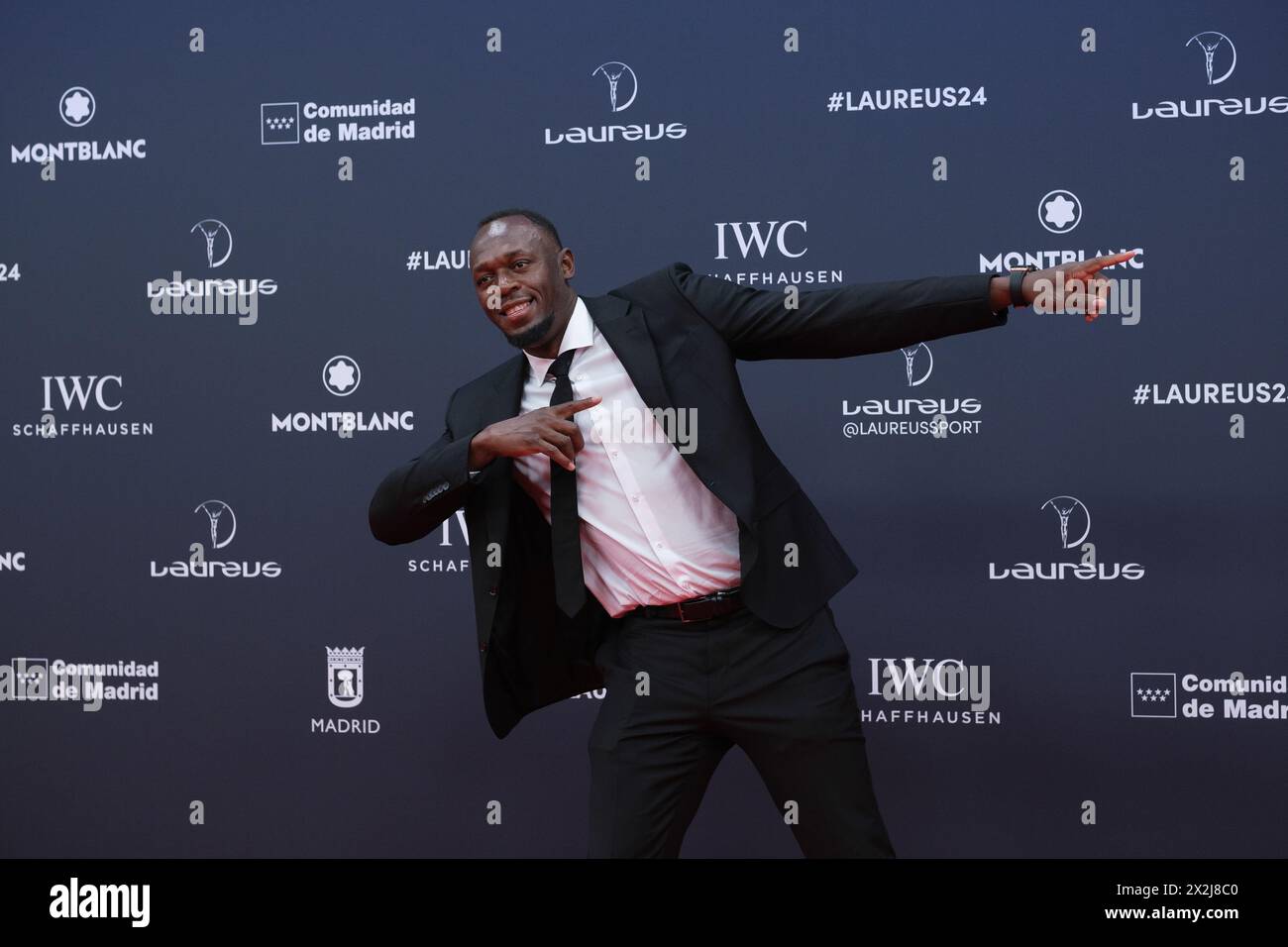 Madrid, Spain. 22nd Apr, 2024. Usain Bolt arrives at the Laureus World