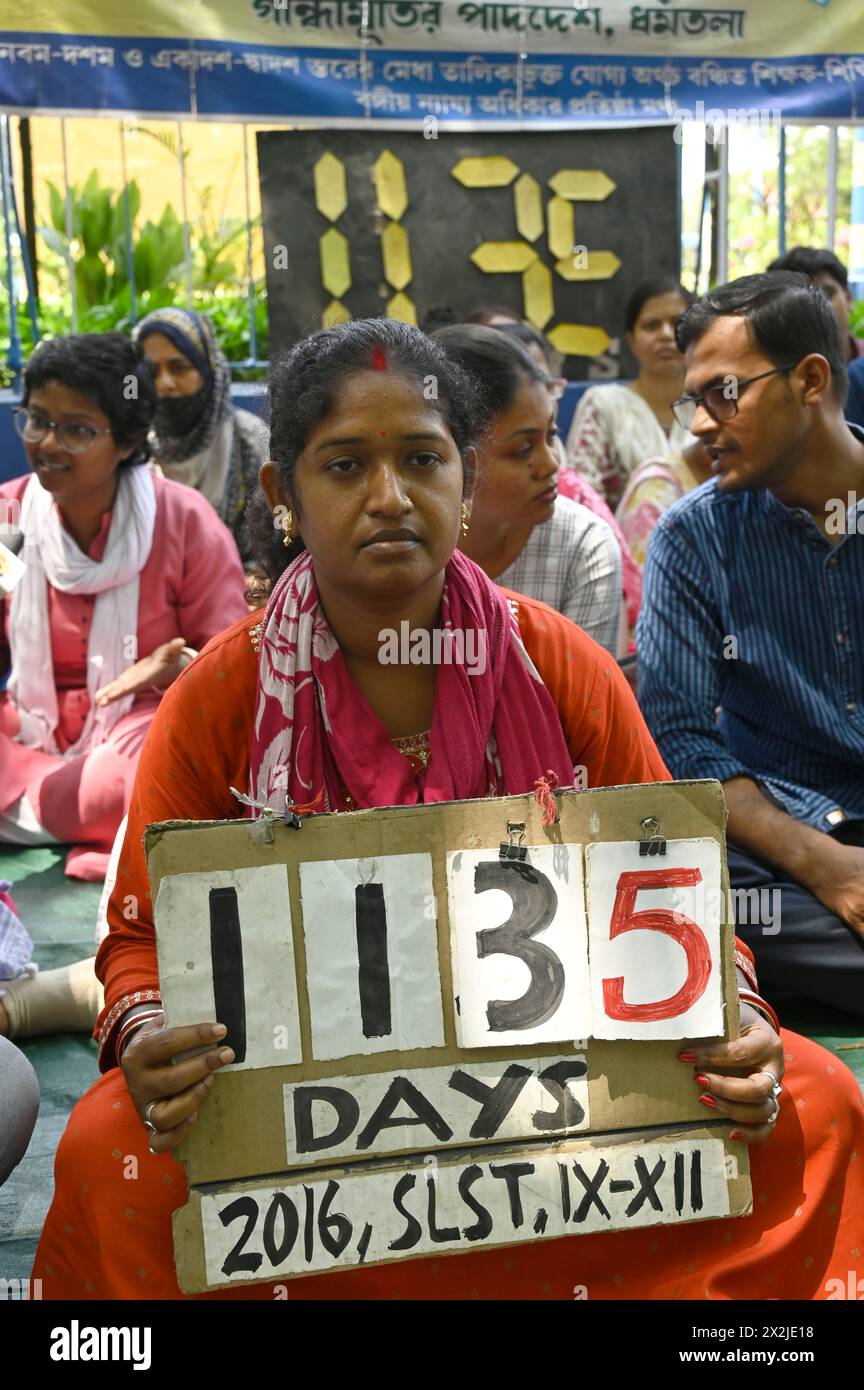 KOLKATA, INDIA - APRIL 22: On their 1135 days of dharna-protest by 