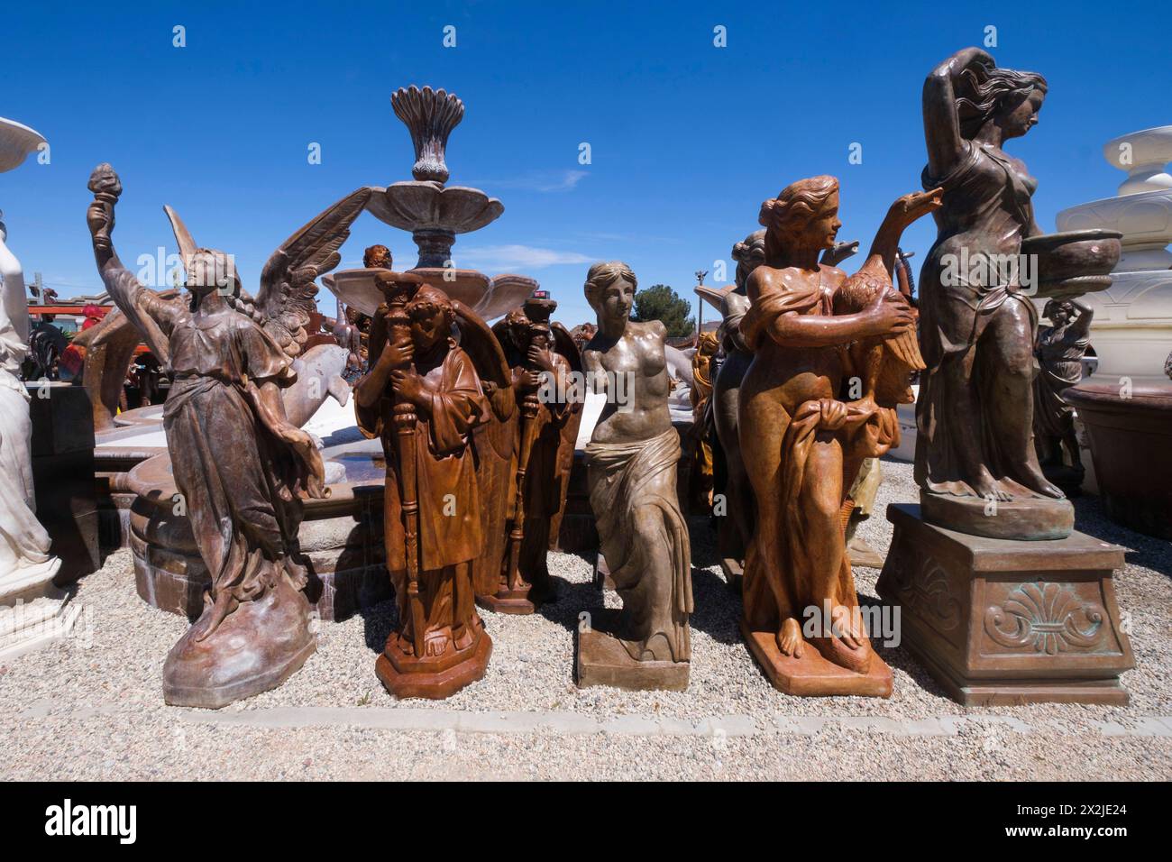 Statues and concrete decorative objects at World Concrete Precast, Victorville, California Stock Photo