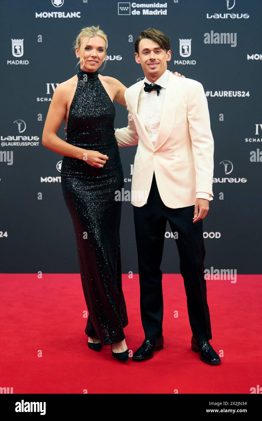 Madrid. Spain. 20240422, Katie Boulter, Alex de Minaur attends Laureus