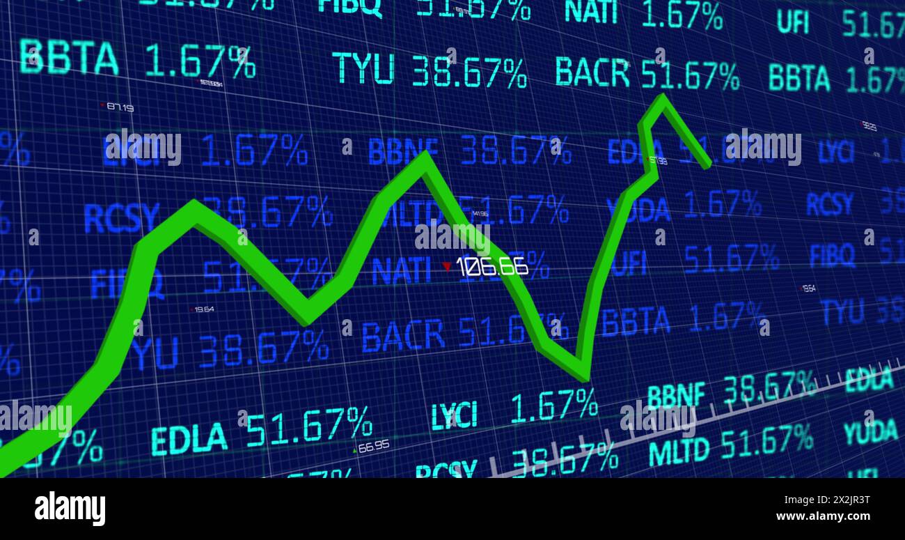 Image of data processing over blue background Stock Photo