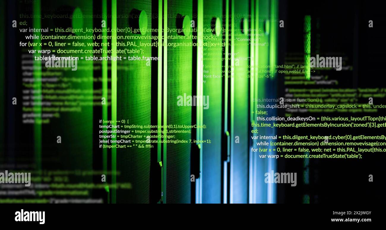 Image of data processing over computer servers Stock Photo