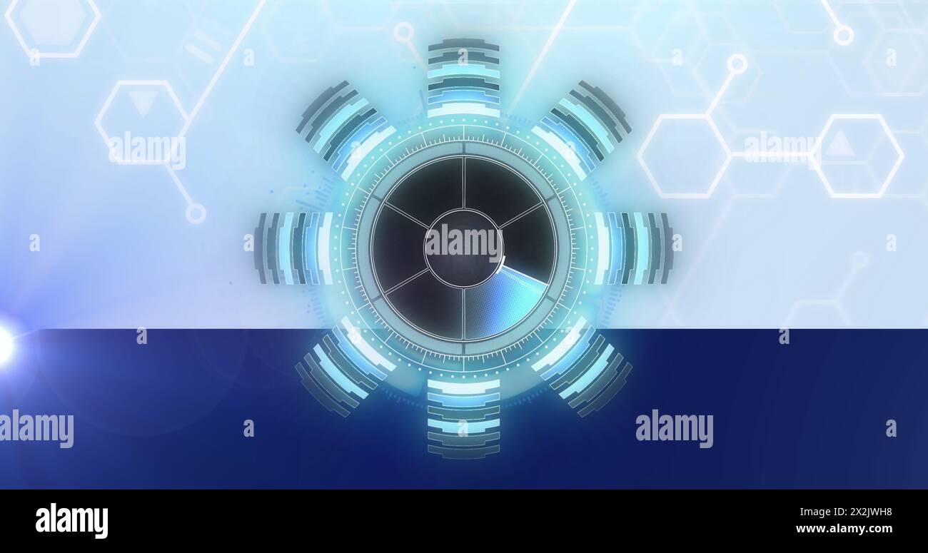 Image of radar over chemical formulas Stock Photo