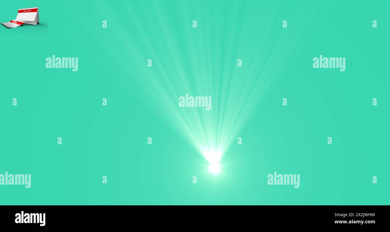 Image of light spots on green background Stock Photo