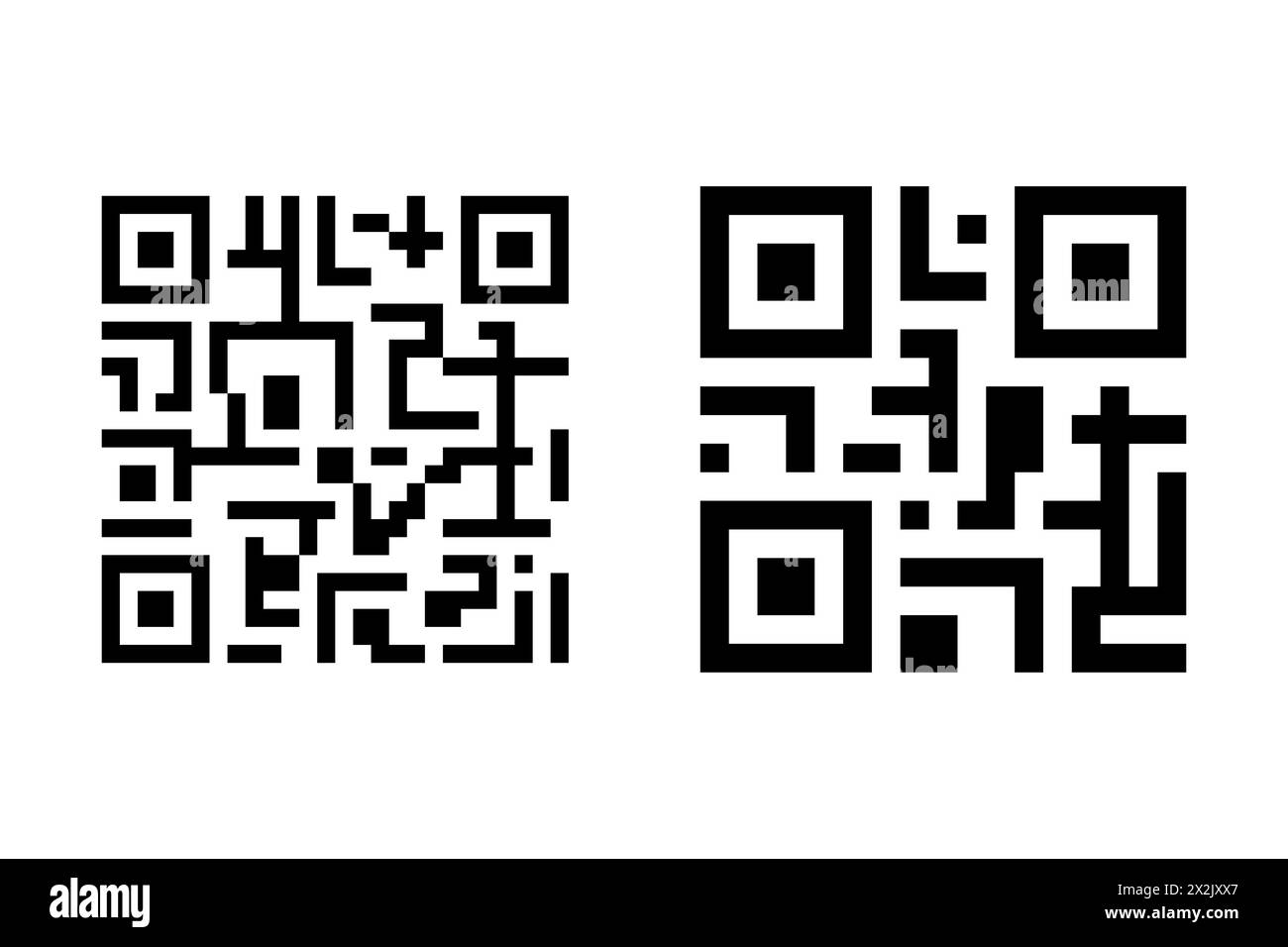 Fake QR code and Barcode set vector illustration. Stock Vector