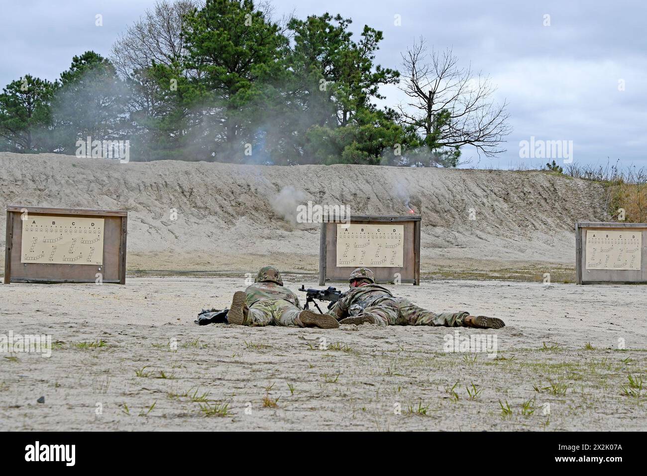 Soldiers from the 1297th Combat Sustainment Support Battalion are shown here on Range 10 during
