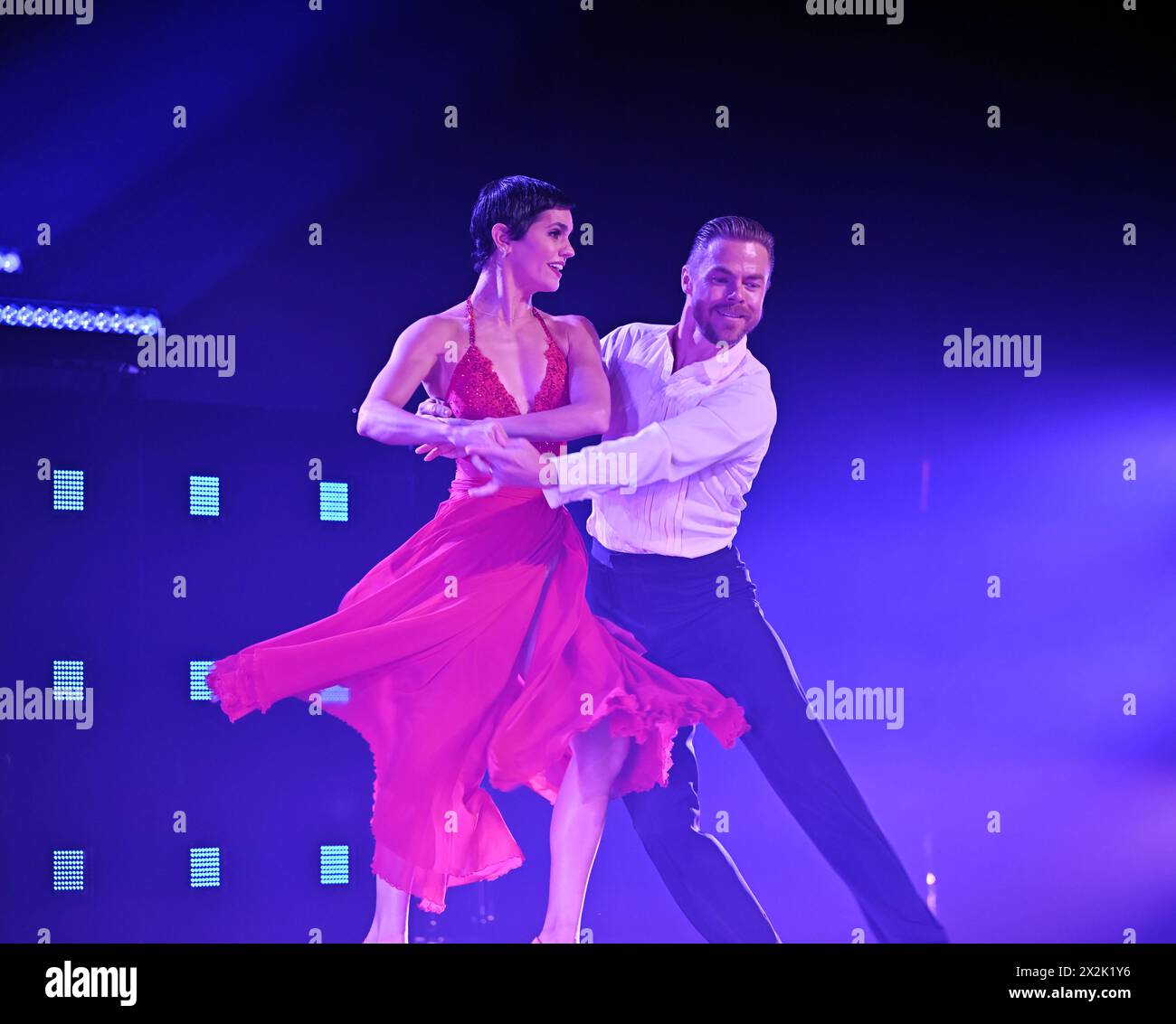 April 23, 2024, Virginia Beach, Virginia, USA: DEREK HOUGH and HAYLEY ERBERT, American professional latin and ballroom dancers brings theirmoves to the Sandler Center in Virginia Beach, Virginia on 22 April 2024.photo Â©Jeff Moore (Credit Image: © Jeff Moore/ZUMA Press Wire) EDITORIAL USAGE ONLY! Not for Commercial USAGE! Stock Photo