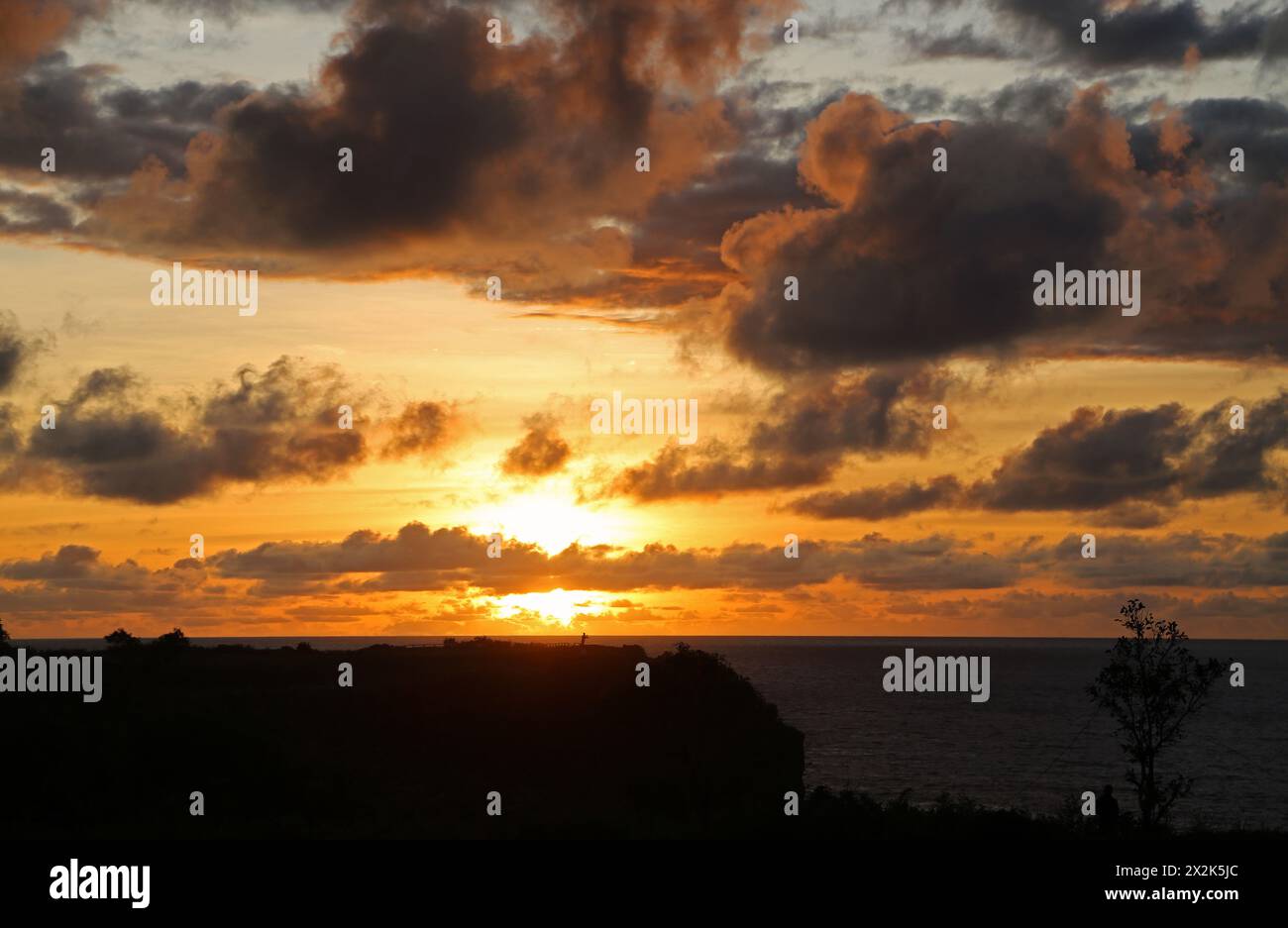Tropical Sunset - Bali, Indonesia Stock Photo