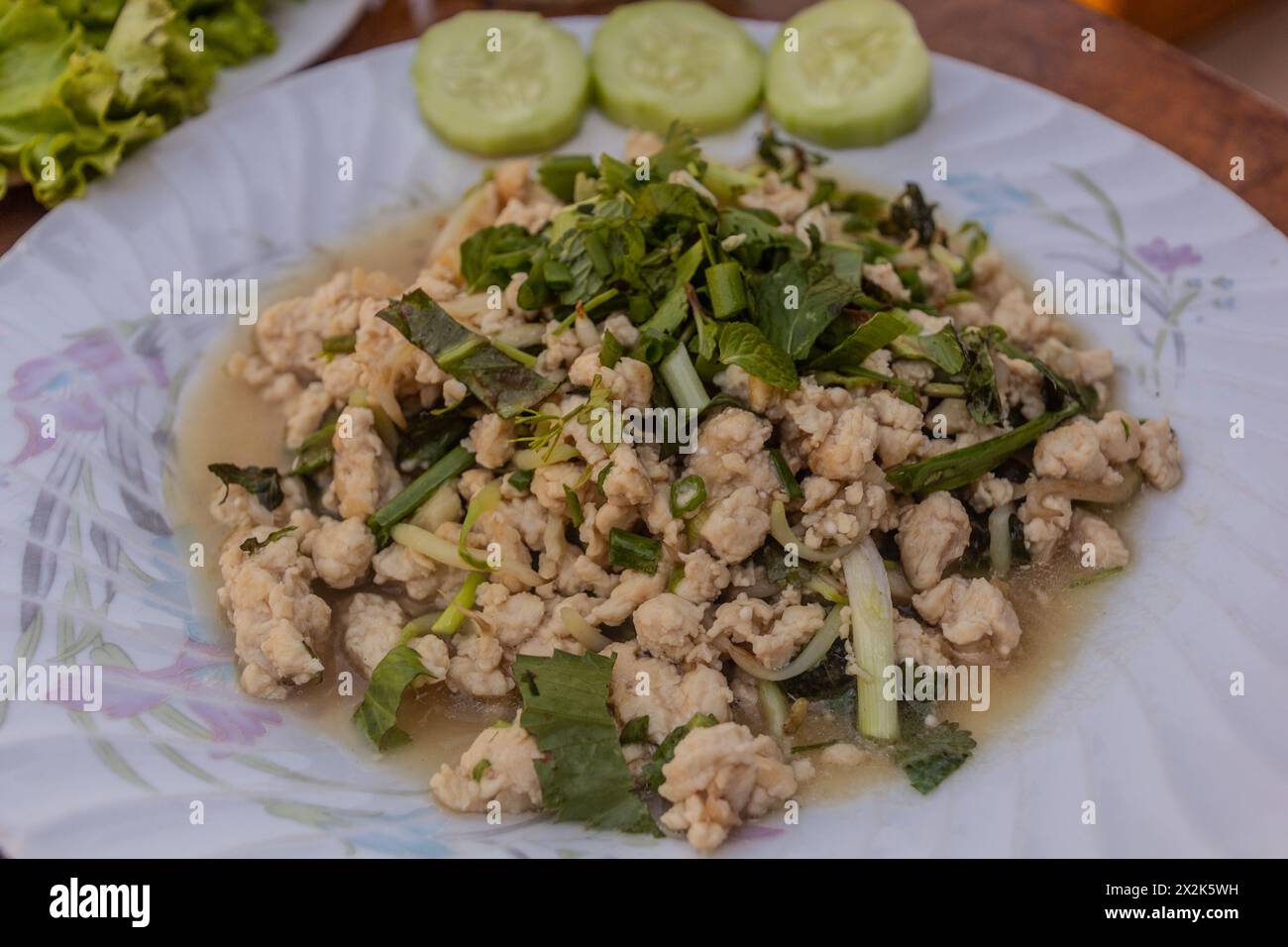 Laap - national dish of Laos Stock Photo