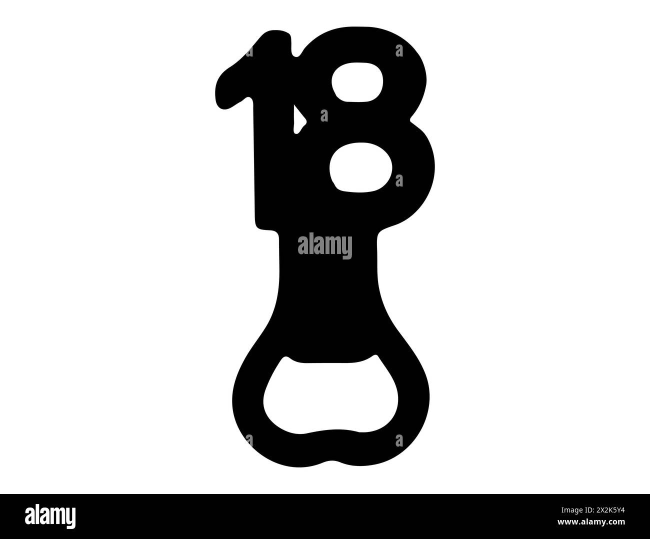 Birthday bottle opener silhouette black and white stock photos images