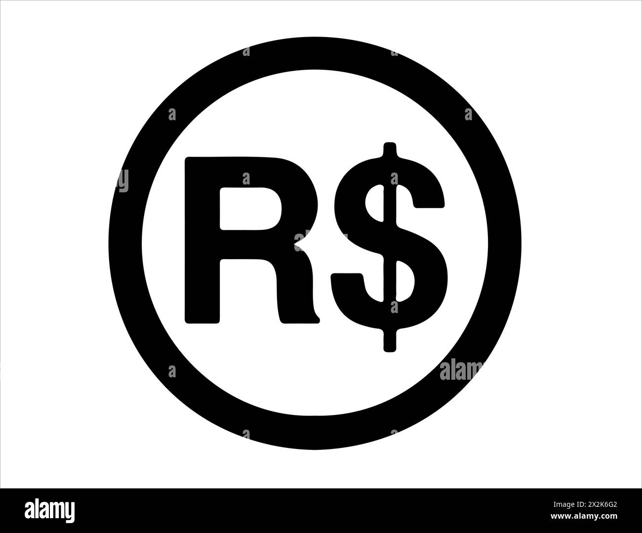 Brazil real currency sign silhouette Stock Vector