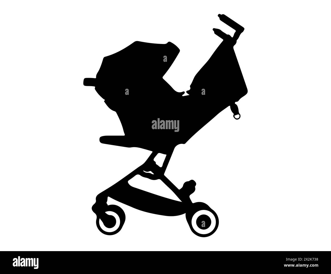 Baby stroller silhouette vector art Stock Vector