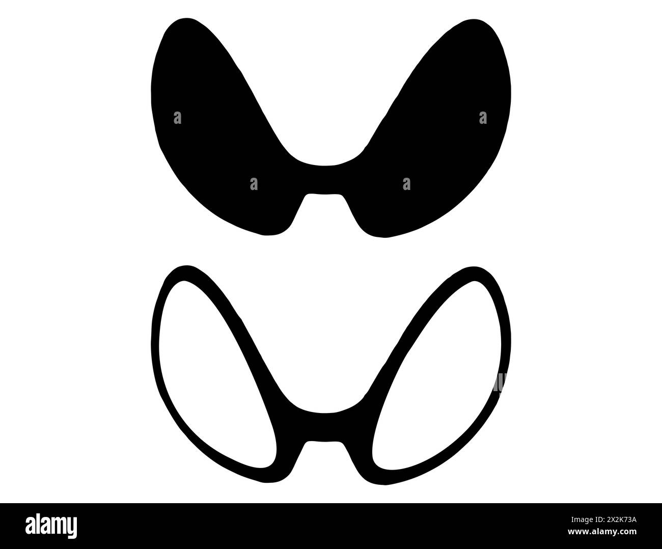 Alien glasses silhouette vector art Stock Vector