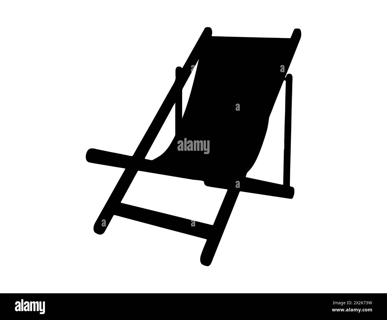 Beach chair silhouette vector art Stock Vector